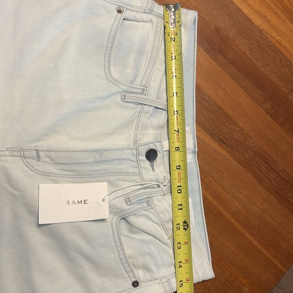 Frame Denim Le Hollywood Crop Jeans Sz 26 High Rise Straight Beach Out Rips Wash - Picture 9 of 14